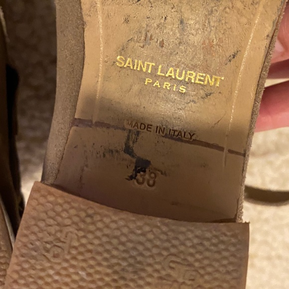 Saint Laurent taupe suede ankle boots size 38 - Picture 6 of 7